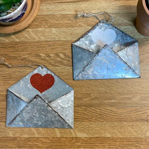 🌱 decor, 2~metal galvanized envelopes~farmhouse~BoHo~rustic🌱 - Picture 2 of 9
